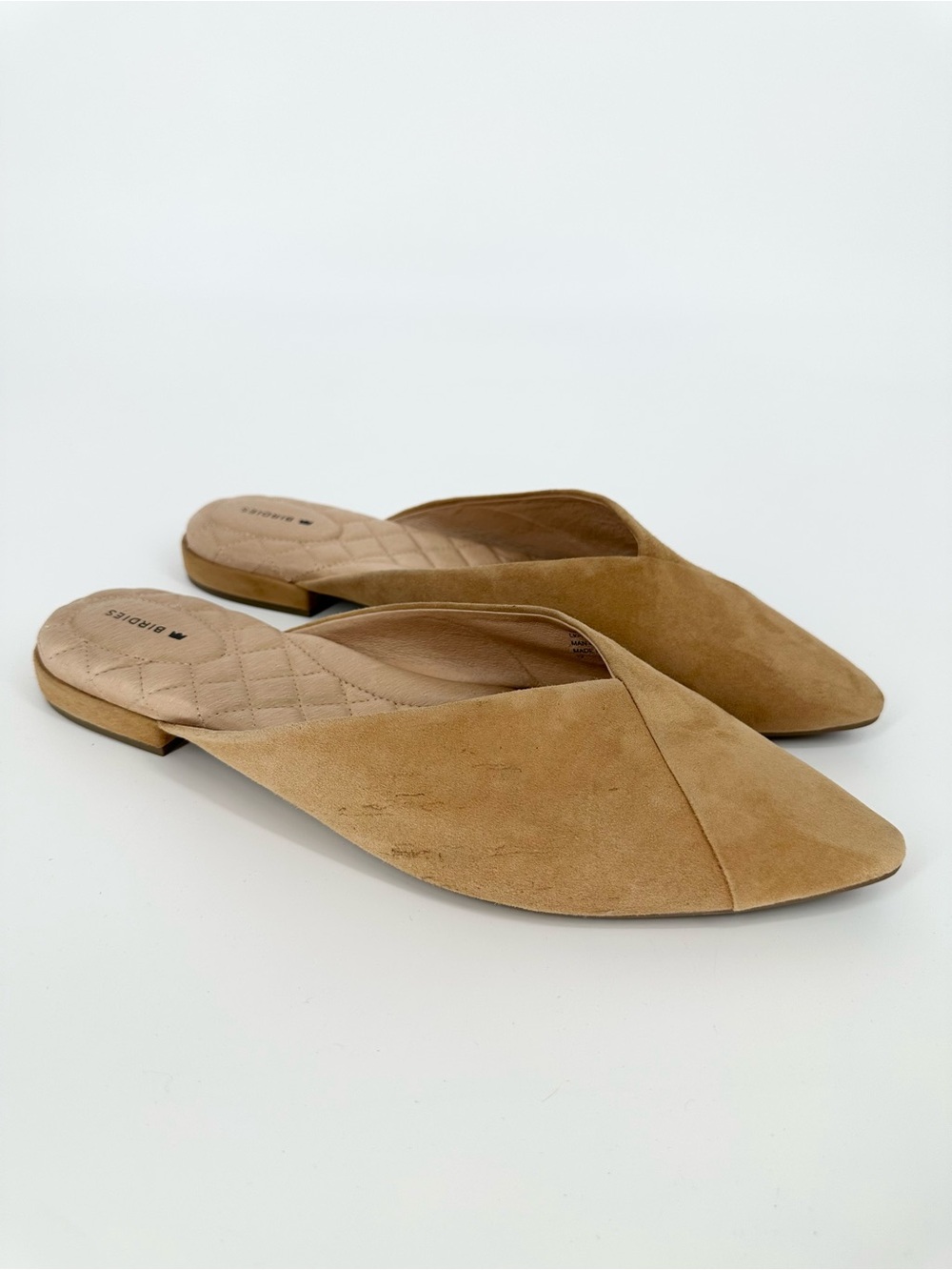 Birdies The Swan Mule in Golden Oak Suede